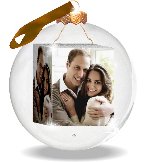 Fotokugel, Weihnachtskugel mit Foto von William und Kate