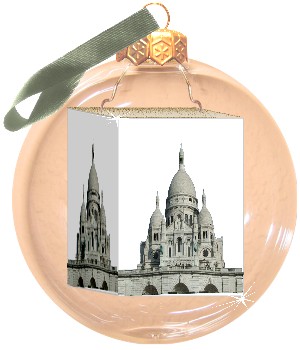 Fotokugel, Christbaumkugel mit Foto Sacre Coeur, Paris