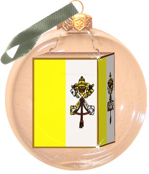 Fotokugel, Weihnachtskugel mit Foto vom Vatikan, Wappen, Rom